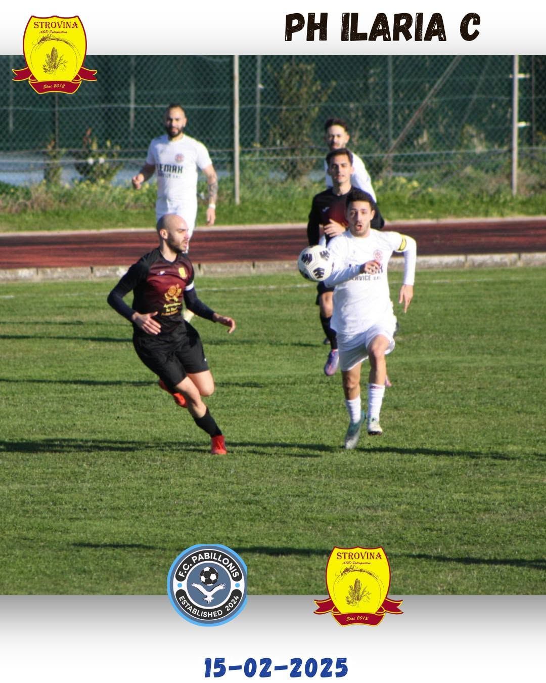 Contrasto a centrocampo nel match Strovina-Pabillonis